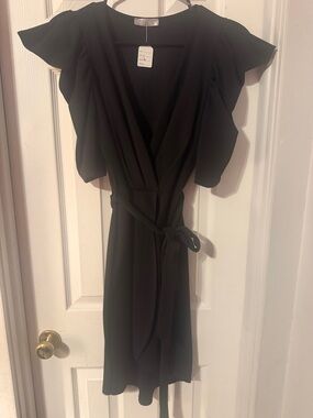 A3 Design Black Dress with Label Detail